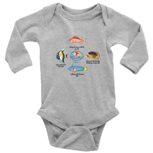 Load image into Gallery viewer, Hawaii Fish Long Sleeve Baby Onesie