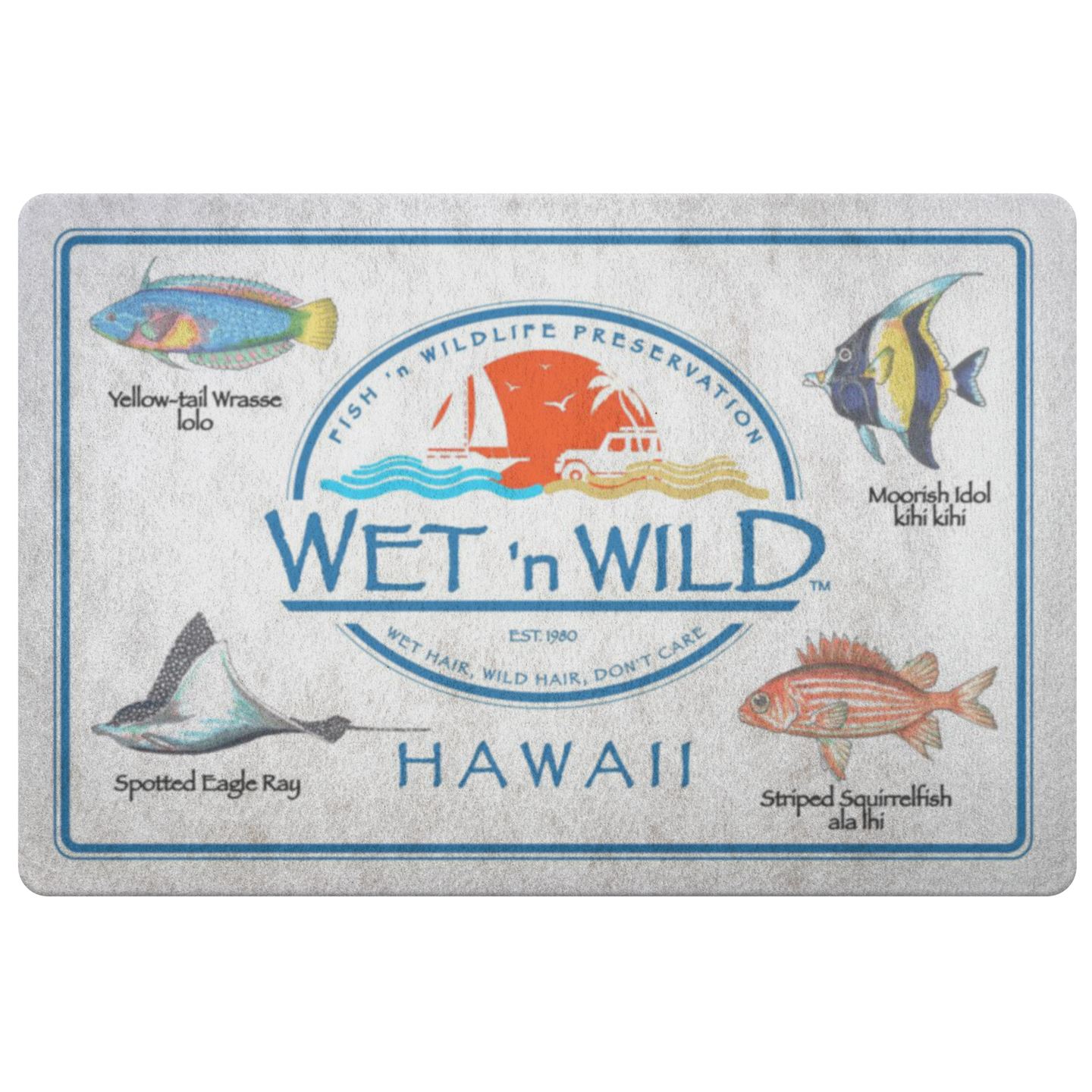 Hawaii Fish Door Mat