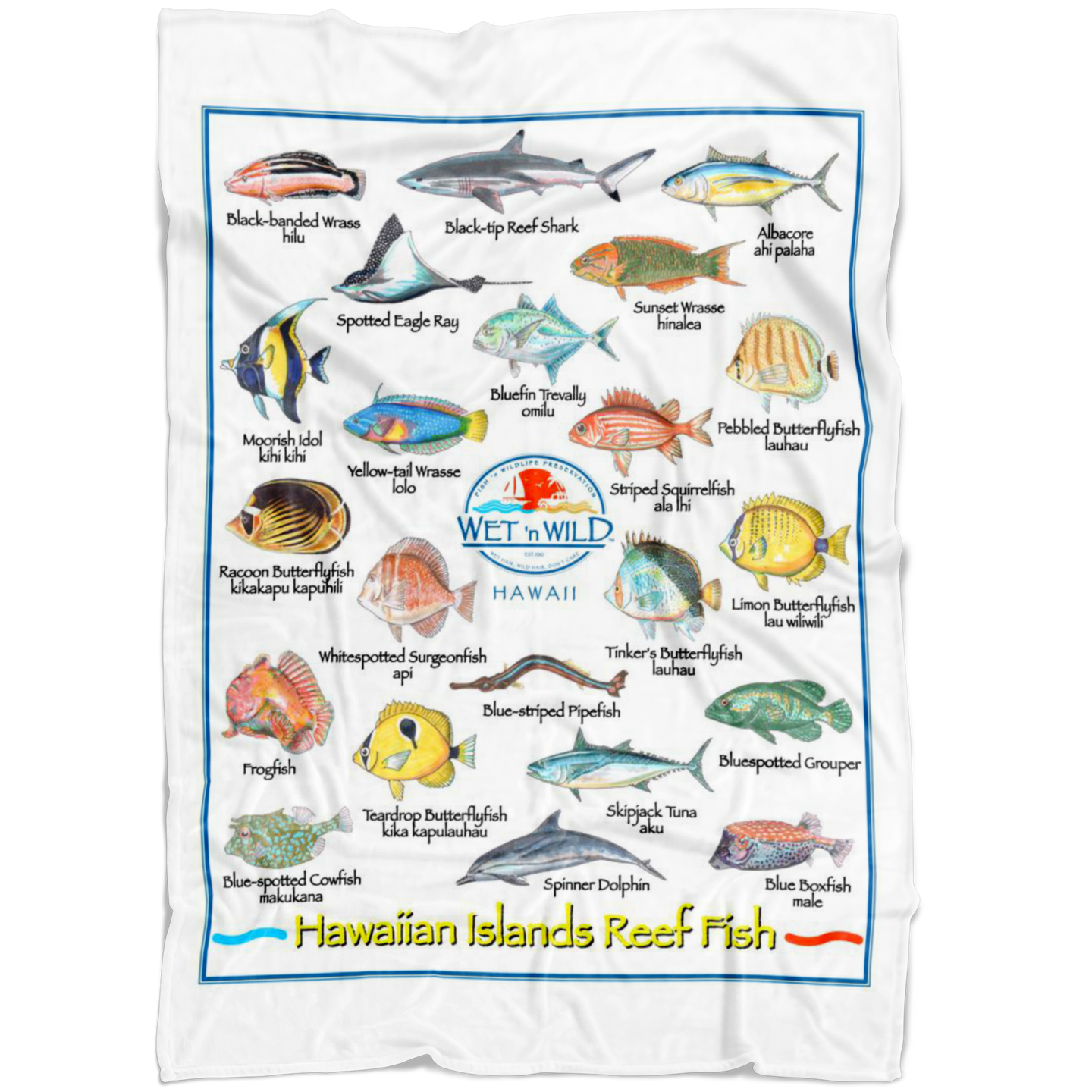 Hawaii Fish Fleece Blanket