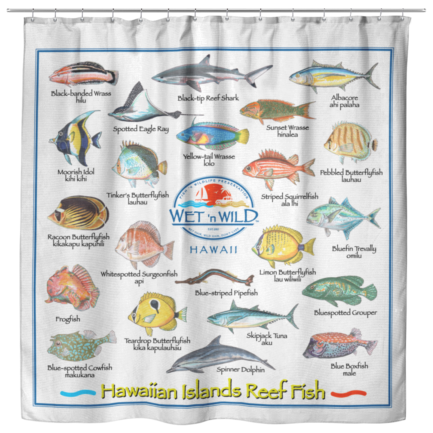 Hawaii Fish Shower Curtain